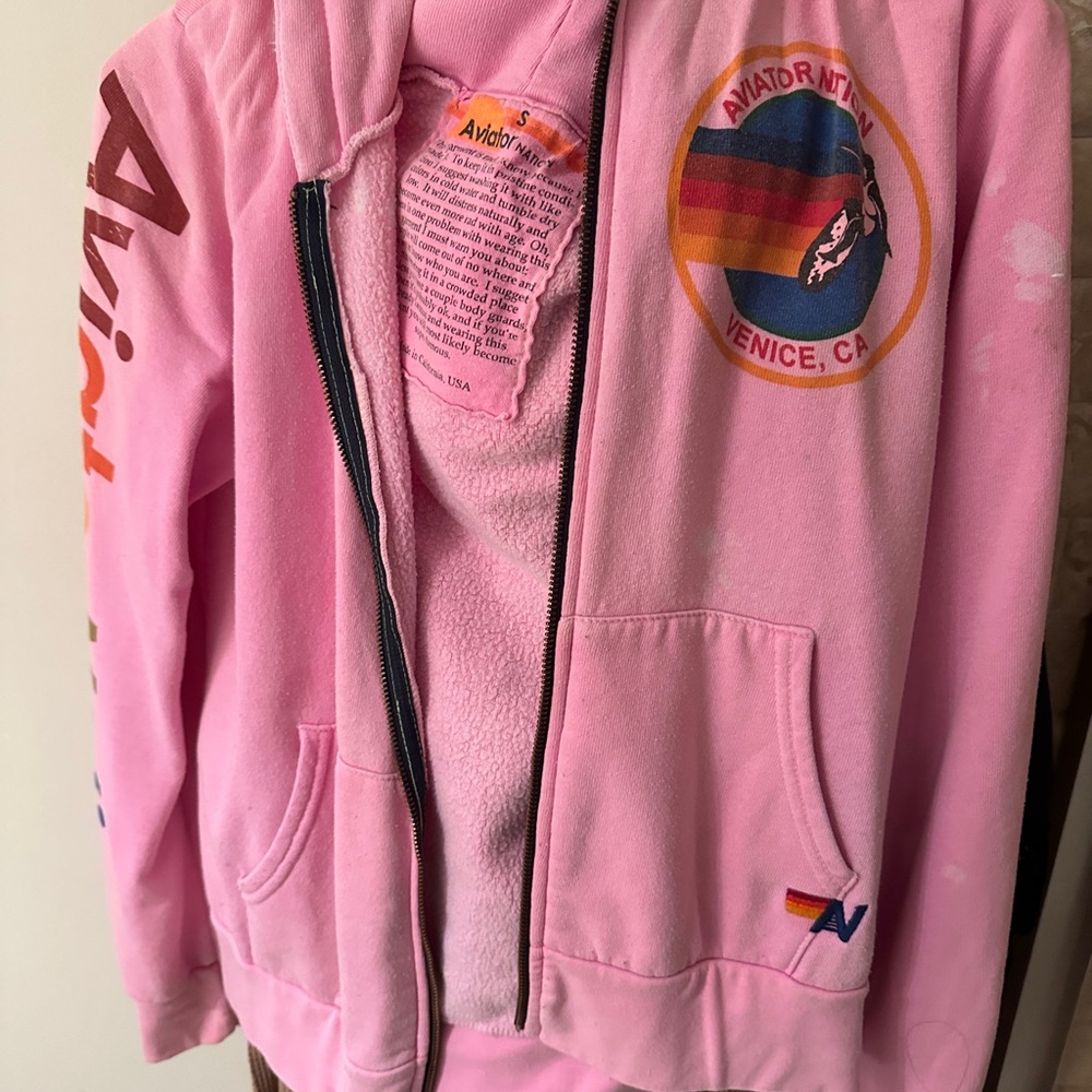 Aviator Nation Pink Relaxed Fit Hoodie